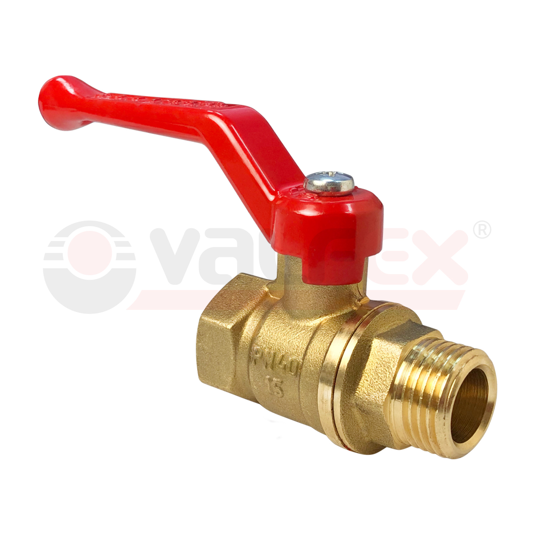 Кран шаровый латунныйVALFEX STANDART 11б27п1 вода ВР/НР Ду 20 (3/4") Ру 40 рычаг 